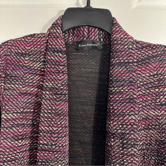 Travel Elements sz L lightweight open front sweater, multi, fall, travel - Picture 7 of 8